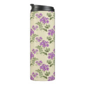 Zacht Violet Patroon op Bleek geel Thermosbeker (Geroteerd rechts)