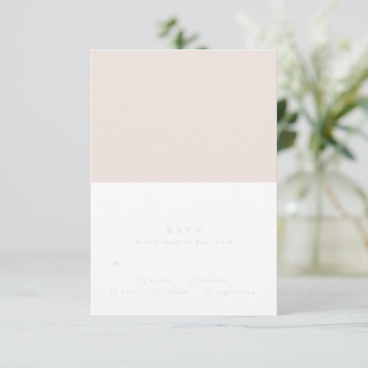 Zacht vlakke moderne tekst Duwwoestijnhuwelijk RSVP Kaartje (Staand voorkant)