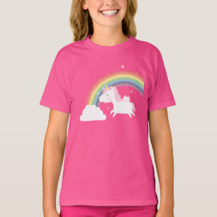 Zacht Vliegend Eenhoorn Regenboog Meisjes T-shirt