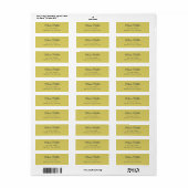 Zacht Warm Geel - Modern Adreslabel Etiket (Full Sheet)