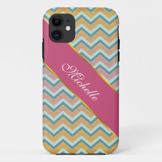 Zacht warme kleuren ZigZag Case-Mate iPhone Case (Achterkant)