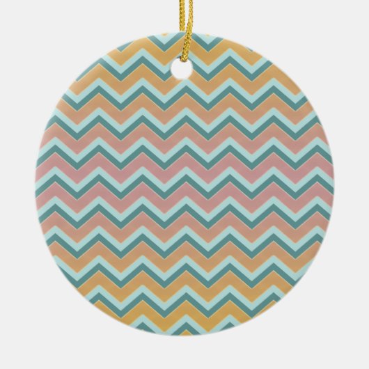 Zacht warme kleuren ZigZag Keramisch Ornament (Voorkant)
