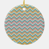 Zacht warme kleuren ZigZag Keramisch Ornament (Achterkant)
