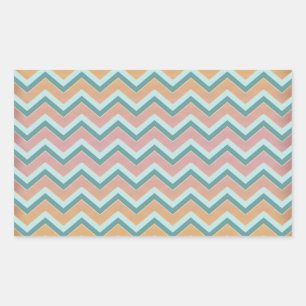 Zacht warme kleuren ZigZag Rechthoekige Sticker