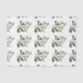 Zacht Waterverf Magnolia Patroon Blauw Tissuepapier (Voorkant)