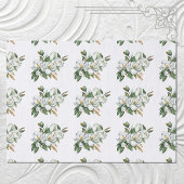 Zacht Waterverf Magnolia Patroon Blauw Tissuepapier