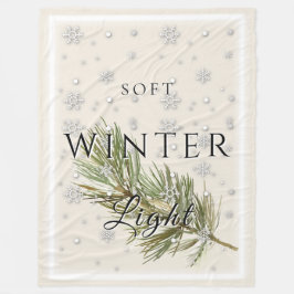 Zacht winterlicht met dennentak en sneeuw fleece deken