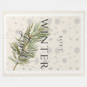 Zacht winterlicht met dennentak en sneeuw fleece deken (Voorkant (Horizontaal))