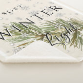 Zacht winterlicht met dennentak en sneeuw sherpa deken (3/4)