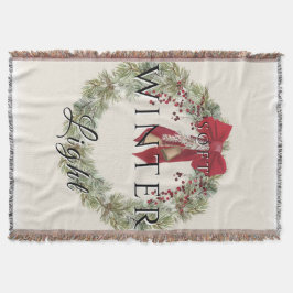 Zacht winterlicht met kerstkrans deken