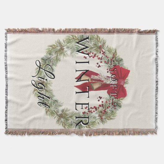 Zacht winterlicht met kerstkrans deken (Voorkant)