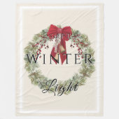 Zacht winterlicht met kerstkrans fleece deken (Voorkant)