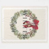 Zacht winterlicht met kerstkrans fleece deken (Voorkant (Horizontaal))