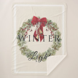 Zacht winterlicht met kerstkrans sherpa deken