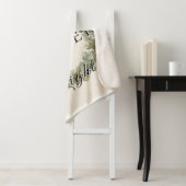 Zacht winterlicht met kerstkrans sherpa deken (In situ)