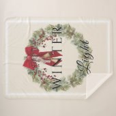 Zacht winterlicht met kerstkrans sherpa deken (Voorkant (horizontaal))