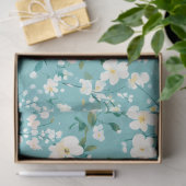 Zacht wit Bloemen Groen Blauw Elegantie Decoupage Tissuepapier (Geschenk)