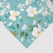 Zacht wit Bloemen Groen Blauw Elegantie Decoupage Tissuepapier (Detail)