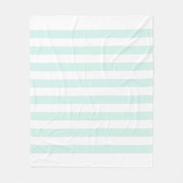 Zacht Wit & Cyaan Groen Pastel Lijnen Patroon Fleece Deken