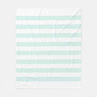 Zacht Wit & Cyaan Groen Pastel Lijnen Patroon Fleece Deken