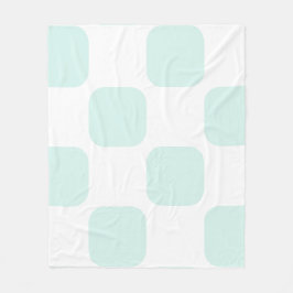 Zacht Wit & Cyaan Groen Pastel Squircle Patroon Fleece Deken