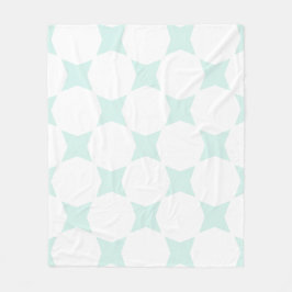 Zacht wit & cyaan groen pastelkleurig sterrenpatro fleece deken