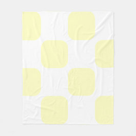 Zacht wit & geel pastel vierkant patroon ontwerp fleece deken