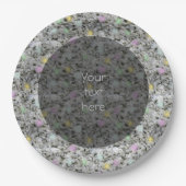 Zacht wit graniet pastel Stippen elke tekst Papieren Bordje (Voorkant)