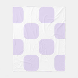 Zacht Wit & Lila Paarse Squircle Patroon Design Fleece Deken