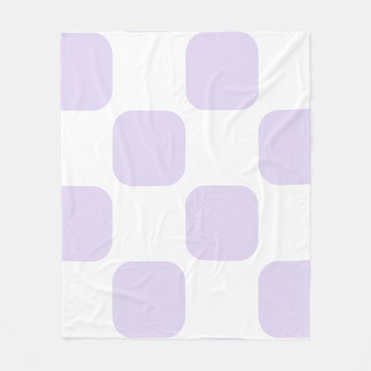 Zacht Wit & Lila Paarse Squircle Patroon Design Fleece Deken (Voorkant)