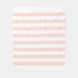 Zacht Wit & Pastel Roze Lijnen Patroon Fleece Deken