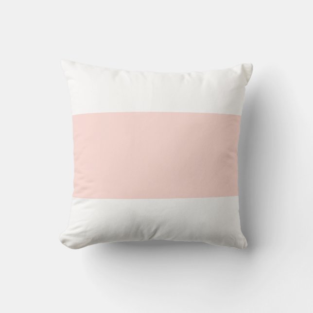 Zacht wit & pastelroze bar ontwerp kussen (Voorkant)