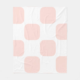 Zacht wit & pastelroze vierkant patroonontwerp fleece deken