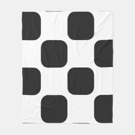 Zacht Wit & Pitch Pastel Squircle Patroon Design Fleece Deken