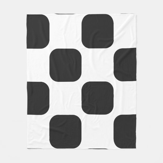 Zacht Wit & Pitch Pastel Squircle Patroon Design Fleece Deken (Voorkant)