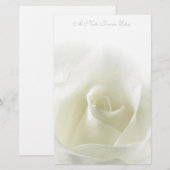 Zacht wit rose briefpapier (Voorkant / Achterkant)