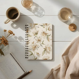 Zacht Witte Camelia Bloempatroon Notitieboek