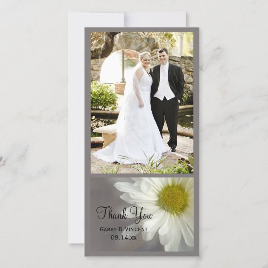 Zacht Witte Dagen over Grijze bruiloft Dank je Bedankkaart (Voorkant)