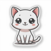 Zacht Witte Kittens Sticker – Grote Ogen (Voorkant)