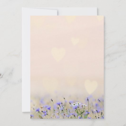 Zacht Witte Paard Paarse Bloem Vrouwelijke Chic Kaart (Achterkant)