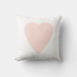 Zacht Witte & Pastel Roze Hartvorm Design Kussen