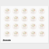 Zacht witte pompoen Blush Floral Vrijgezellenfeest Ronde Sticker (Vel)
