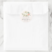 Zacht witte pompoen Blush Floral Vrijgezellenfeest Ronde Sticker (Tas)