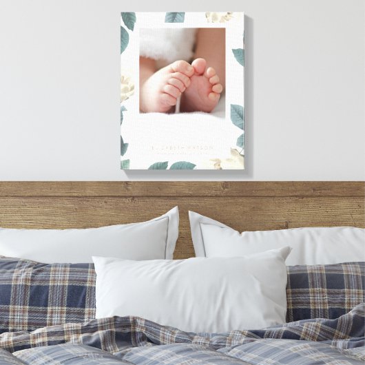 Zacht witte rozenbeerstaaf Lijst Canvas Afdrukken (Insitu (Slaapkamer))