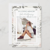 Zacht zacht en roze begrafenisprogramma kaart (Voorkant)