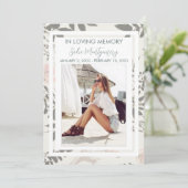 Zacht zacht en roze begrafenisprogramma kaart (Staand voorkant)