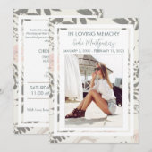 Zacht zacht en roze begrafenisprogramma kaart (Voorkant / Achterkant)