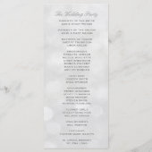 Zacht Zilver en Wit Bokeh Lights Wedding Program Programmakaart (Achterkant)