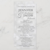 Zacht Zilver en Wit Bokeh Lights Wedding Program Programmakaart (Voorkant / Achterkant)