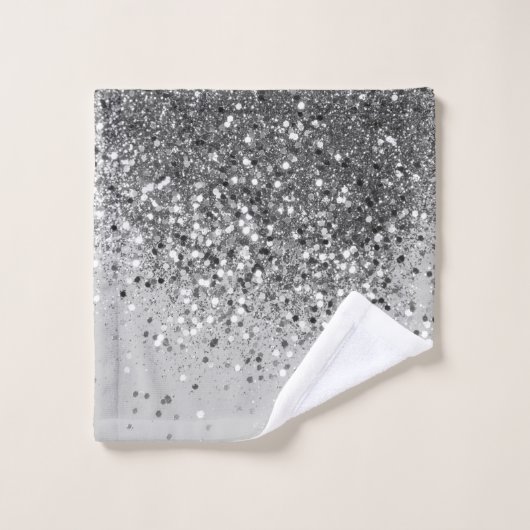 Zacht Zilver Glitter #1 Bad Handdoek (Wasdoekje)
